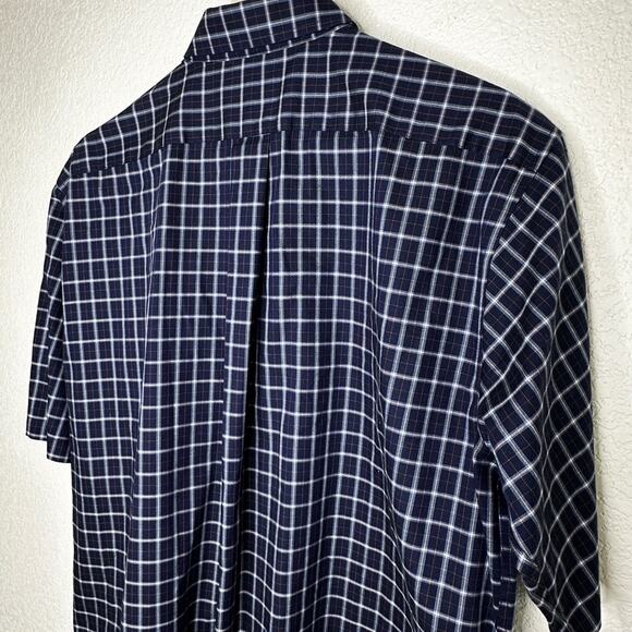 LL Bean Men’s Short Sleeve Cotton Plaid Shirt Large Tall EUC - Picture 7 of 11